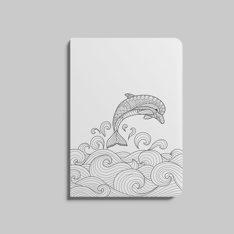 Dolphin Outline Illustration Dot Notebook