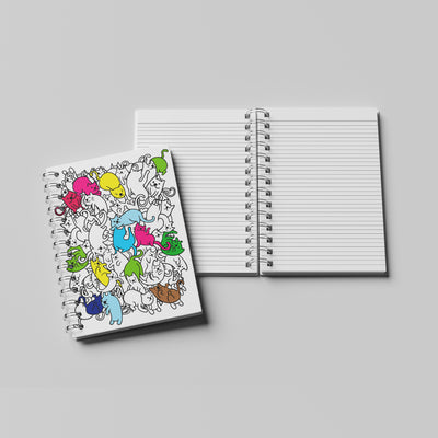 Cute Dog Pattern Ruled Notebook