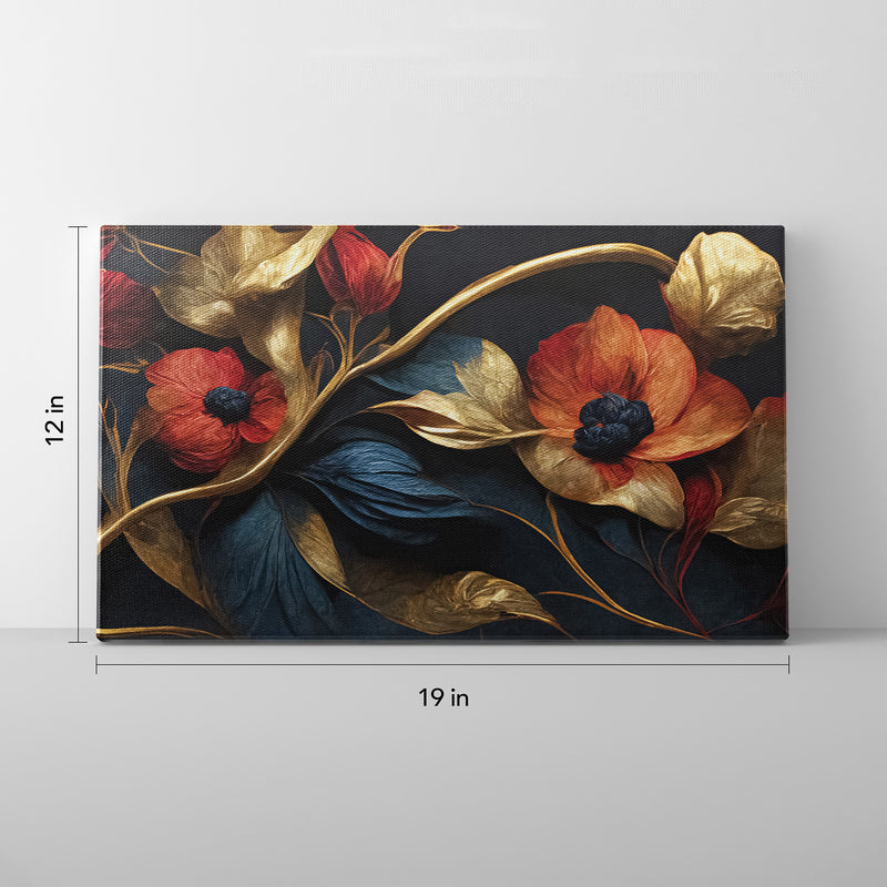 Elevate Your Space: Renaissance-Style Elegant Floral Background Canvas Print. Transform Your Walls with Grand Canvas Wall Art, Ideal for Both Office and Home Settings.