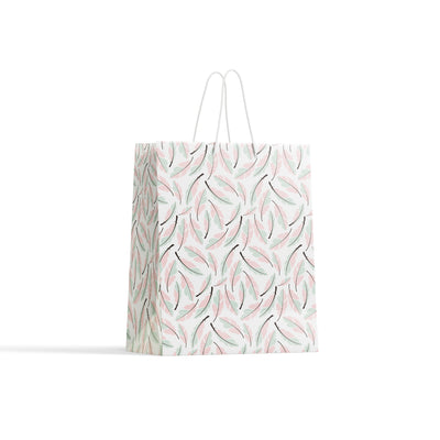 Bohemian Hand Drawn Feathers Paper Bag