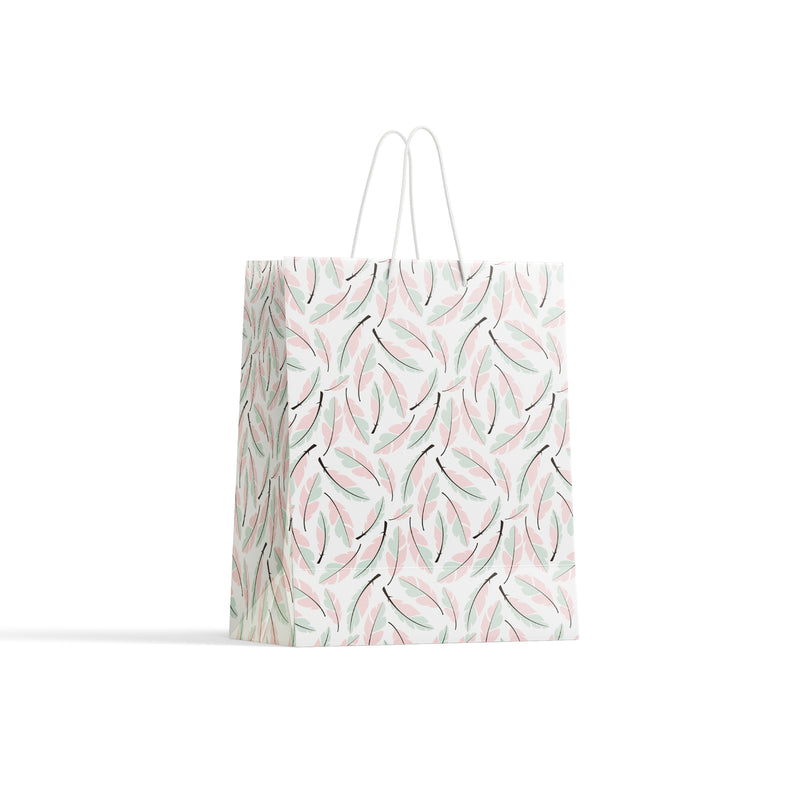 Bohemian Hand Drawn Feathers Paper Bag