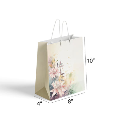 Watercolour Spring Flowers Paper Bag