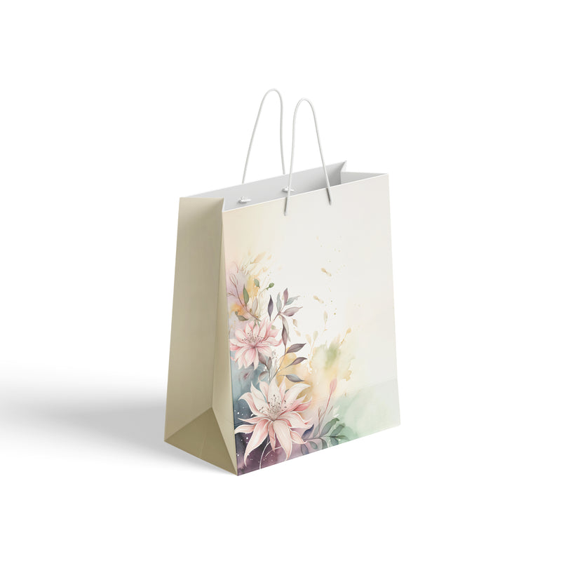 Watercolour Spring Flowers Paper Bag