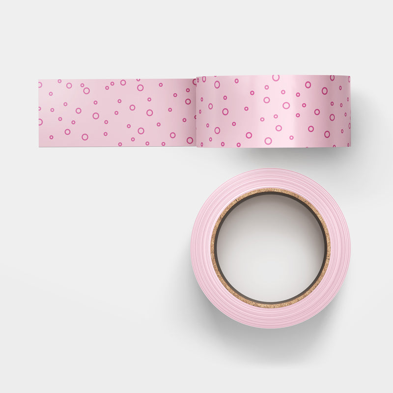 Chic Pink Delight: Washi Tape with Playful Self-Color Circles for Your Creative Canvas!