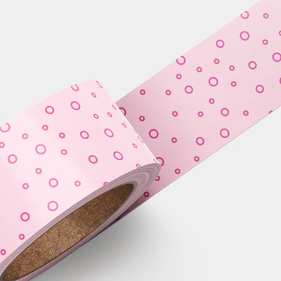 Chic Pink Delight: Washi Tape with Playful Self-Color Circles for Your Creative Canvas!