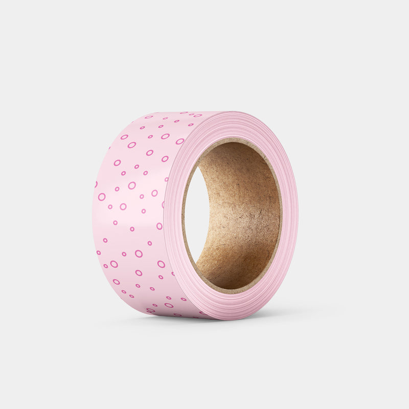 Chic Pink Delight: Washi Tape with Playful Self-Color Circles for Your Creative Canvas!