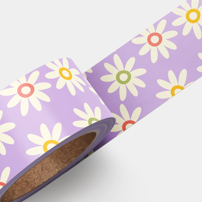 Artistic Fusion Fiesta: Ensemble of 4 Washi Tapes - Vibrant Bases featuring Dynamic Geometric Patterns and Graceful White Flowers, Elevating Your Crafting with a Burst of Creativity!