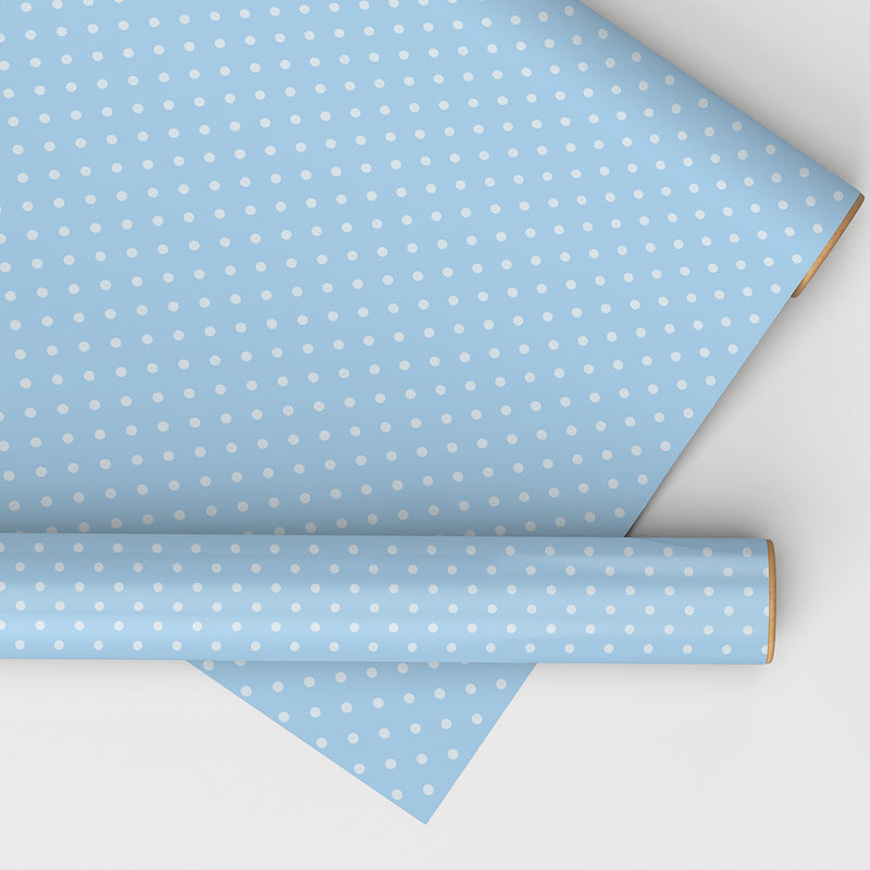 Set of 4 Wrapping Sheets with Blue Textures Featuring Animals, Polka Dots, Zig Zags, and Plaid