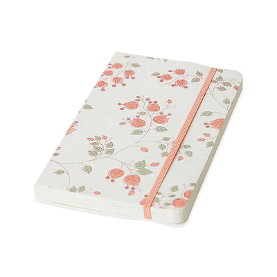 Peach Recycled Cotton Hand Printed Notebook