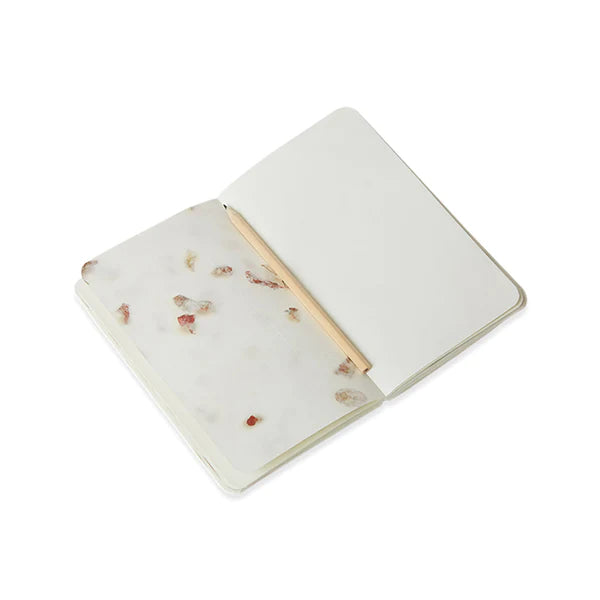 Peach Recycled Cotton Hand Printed Notebook