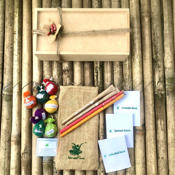 Eco Friendly Beej Gift Box: 10 Types of Seeds with Wooden Box